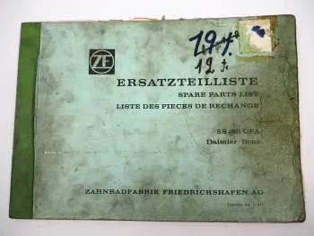 ZF 5 S-90 GPA Synchroma Getriebe Ersatzteilliste Daimler-Benz Parts List 01/1977