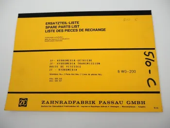 ZF 6 WG-200 Getriebe Ersatzteilliste Potain Poclain Faun O&K Parts List 10/1991