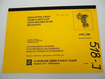 ZF 6 WG-200 Hydromediagetriebe Ersatzteilliste Mannesmann-Demag Parts List 8/94