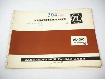 ZF AL-3/C Getriebene Lenkachse Ersatzteilliste Dechentreiter Landtechnik 1969