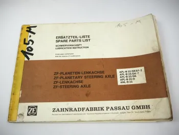 ZF ANL-B35 APL-B35 D DK DK-7 DKST-2 Lenkachse Ersatzteilliste Harnischfeger