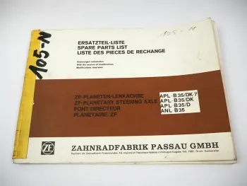 ZF ANL-B35 APL-B35 D DK DK-7 Lenkachse Ersatzteilliste Harnischfeger Liebherr