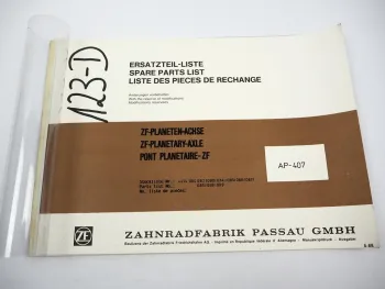 ZF AP-407 Planeten Achse Ersatzteilliste Hanomag Liebherr Parts List 06/1988