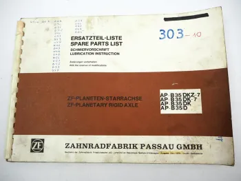 ZF AP-B 35/D DK DKZ-7 Starrachse Ersatzteilliste Liebherr Gottwald Parts List 79