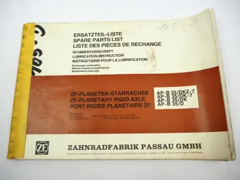 ZF AP-B 35/D DK DKZ-7 Starrachse Ersatzteilliste Liebherr Gottwald Parts List 81