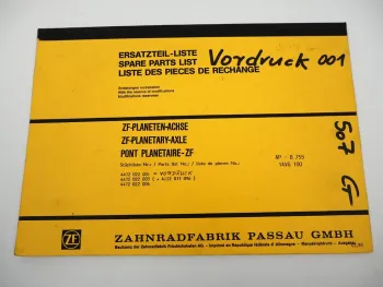 ZF AP-B 755 Planetenachse 1 AVG 100 Getriebe Ersatzteilliste Liebherr 02/1990