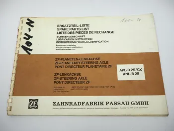 ZF APL-B 25/CK ANL-B 25 Lenkachse Ersatzteilliste Harnischfeger Parts List 1981