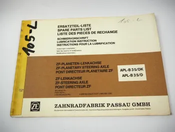 ZF APL-B 35/D DK Planetenlenkachse Ersatzteilliste Parts List Harnischfeger 81
