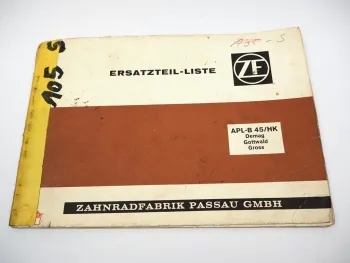 ZF APL-B 45/HK Planetenlenkachse Ersatzteilliste Demag Gottwald Gross 10/1970