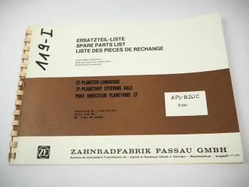 ZF APL-B24/C Planetenlenkachse Ersatzteilliste Eder Baumaschinen Parts List 1986