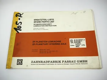 ZF APL-B35 DK DK-7 DKST-2 Lenkachse Ersatzteilliste Liebherr Coles Crane MOL 78