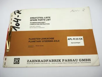 ZF APL-R 25/CK Planetenlenkachse Ersatzteilliste Harnischfeger Parts List 1978