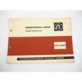 ZF APL3050 Planeten Lenkachse Ersatzteilliste Schmiervorschrift 1967