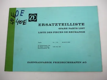 ZF Ecosplit 16 S 130 Getriebe Ersatzteilliste Daimler Benz Spare Parts List 9/88