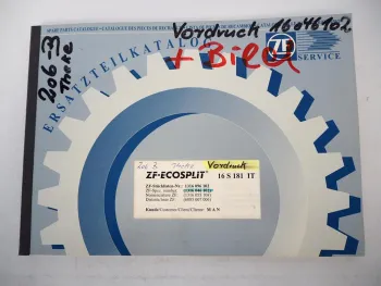 ZF Ecosplit 16 S 181 IT Getriebe Ersatzteilliste MAN LKW F2000 Parts List 08/98