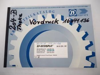 ZF Ecosplit 16 S 221 IT Getriebe Ersatzteilliste Iveco SPR 6x4 Parts List 11/96