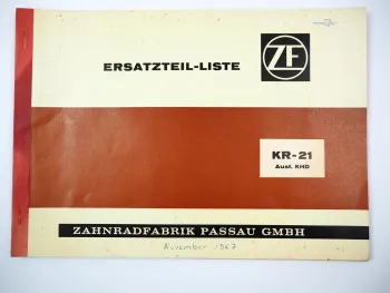 ZF KR-21 Regelkraftheber Bedienung Wartung Ersatzteilliste für Deutz Schlepper