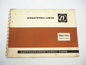 ZF PSA-7011 Planeten Starrachse Ersatzteilliste Schmiervorschrift 1968 Kaelble