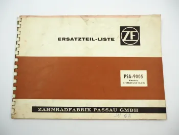 ZF PSA-9005 Planeten Starrachse Ersatzteilliste Schmiervorschrift 1966 Kaelble