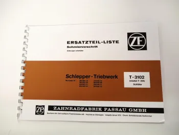 ZF T-3102 Getriebe Ersatzteilliste Schlepper Triebwerk Schlüter