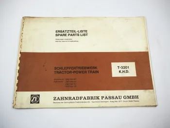 ZF T-3201 Schlepper Triebwerk Getriebe für KHD Deutz Ersatzteilliste 1977