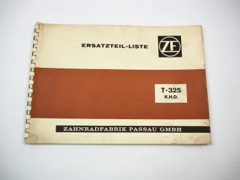 ZF T-325 Triebwerk Getriebe für KHD Deutz Betriebsanleitung Ersatzteilliste 1970