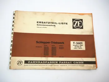 ZF T-3404 mit KR-25 Triebwerk Getriebe für IHC Betriebsanleitung Ersatzteilliste