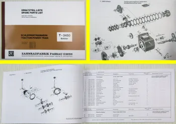 ZF T-3450 Schlüter Triebwerk / Getriebe Ersatzteilliste Spare Parts List