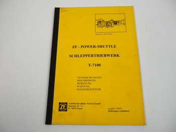 ZF T-7100 Power Shuttle Getriebe Bedienungsanleitung Wartung 1998