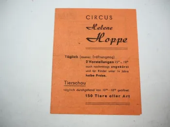 Zirkus Prospekt Spielfolge Circus Helene Hoppe 1942