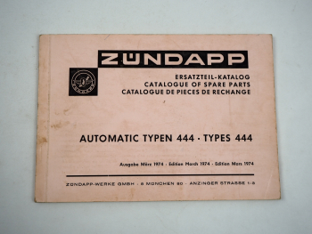 Zündapp Automatic Mofa 50 ccm Typen 444 Ersatzteilliste Ersatzteilkatalog 1974