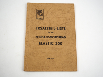 Zündapp Elastic 200 Motorrad Ersatzteilliste Ersatzteilkatalog 1954