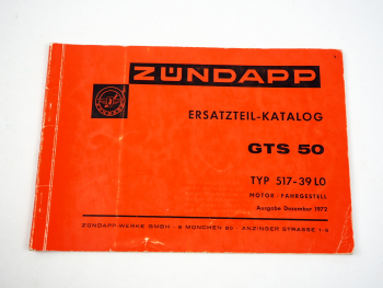 Zündapp GTS 50 Typ 517-39L0 Motorrad Ersatzteilliste 1972