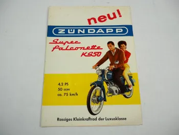 Zündapp KS 50 Super Falconette Kleinkraftrad 50 ccm 4,5 PS Prospekt 1960er Jahre