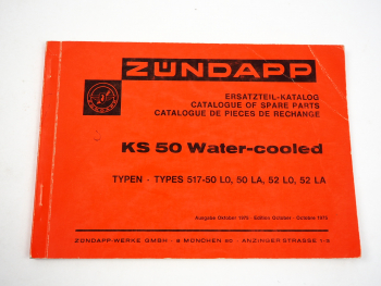 Zündapp KS50 Typ 517 50 52 L0 LA Watercooled Motorrad Ersatzteilliste 1975