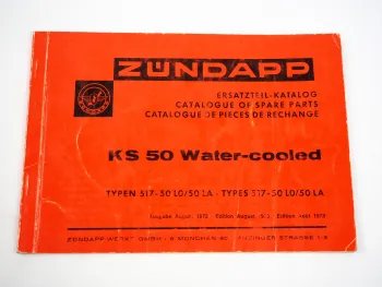 Zündapp KS50 Typ 517 50L0 50LA Watercooled Motorrad Ersatzteilliste 1973