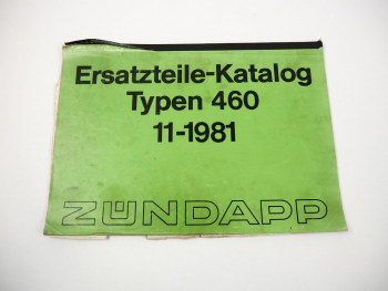 Zündapp Typ 460 ZA ZX ZS ZL ZE 25 40 Mofa Moped Ersatzteilliste 1981